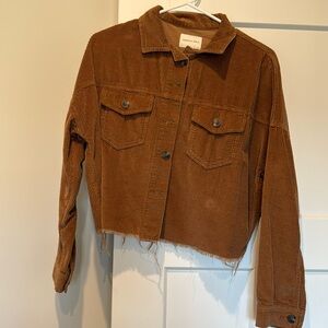 American eagle cropped corduroy button up